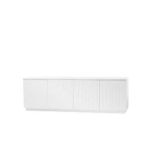 A2 Aparador Beam Lacado blanco, base blanca, panel superior en mármol carrara