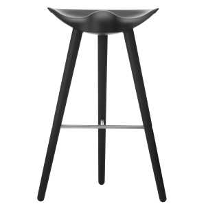 Audo Copenhagen Taburete ML42 77 cm Haya teñida negra-acero