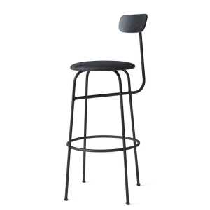 Audo Copenhagen Taburete bar Afteroom asiento de cuero Negro-negro