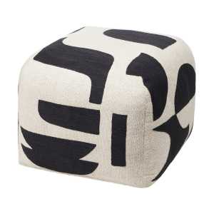 Broste Copenhagen Puf Mundo 38 cm Black-light beige