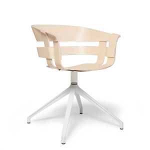 Design House Stockholm Silla de oficina Wick Chair patas de metal de fresno- blancas