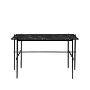 GUBI Escritorio TS Desk Marble black, acero lacado negro