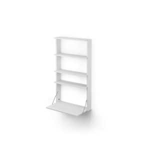 Massproductions Estantería de pared con escritorio Gridlock – M1-A4-0-D White stained Ash