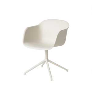 Muuto Silla de oficina Fiber armchair swivel base with return White, base blanca