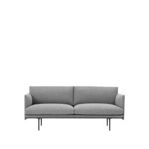 Muuto Sofá de 2 plazas Outline Fiord 151 grey-Black