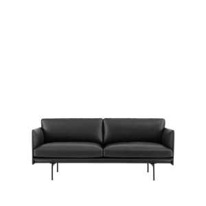 Muuto Sofá de 2 plazas Outline Refine leather black-Black