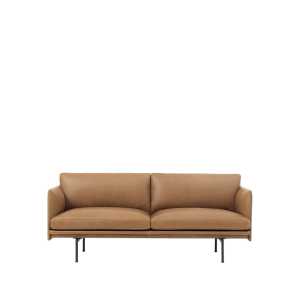 Muuto Sofá de 2 plazas Outline Refine leather cognac-Black