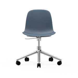 Normann Copenhagen Silla de oficina Form chair swivel 5W Azul, ruedas de aluminio