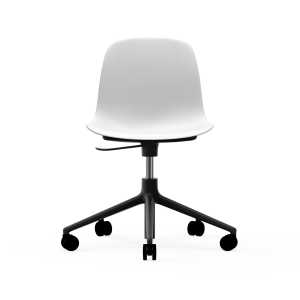 Normann Copenhagen Silla de oficina Form chair swivel 5W Blanco, aluminio negro, ruedas