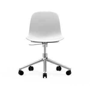 Normann Copenhagen Silla de oficina Form chair swivel 5W Blanco, aluminio, ruedas