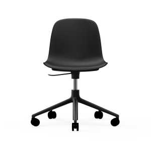 Normann Copenhagen Silla de oficina Form chair swivel 5W Negro, aluminio negro, ruedas