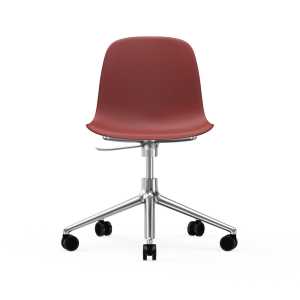 Normann Copenhagen Silla de oficina Form chair swivel 5W Rojo, aluminio, ruedas