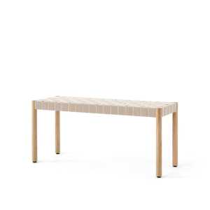 &Tradition Banco Betty TK4 Oak, asiento de banda de lino trenzada