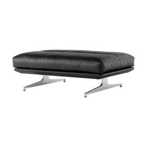 &Tradition Puf Inland AV32 78×113 cm Cuero negro Noble-polished alu