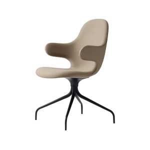 &Tradition Silla de oficina Catch JH2 Tela steelcut 255 dark beige, base giratoria negra