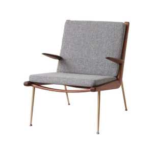 &Tradition Sillón Boomerang HM2 Hallingdal 130 gris, nogal aceitado