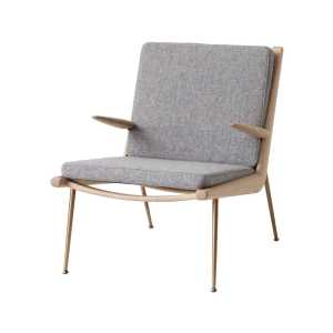 &Tradition Sillón Boomerang HM2 Hallingdal 130 gris, roble aceitado blanco