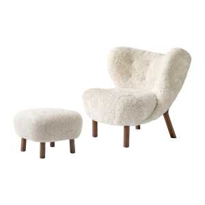 &Tradition Sillón Little Petra VB1 incl. puf ATD1 nogal aceitado-Moonlight