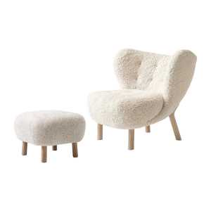 &Tradition Sillón Little Petra VB1 incl. puf ATD1 roble aceitado blanco-Moonlight