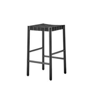 &Tradition Taburete bar Betty TK7 Black, asiento de banda de lino trenzada negro