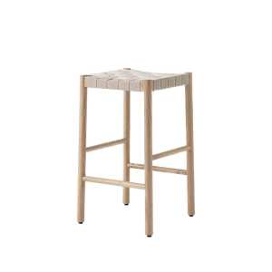 &Tradition Taburete bar Betty TK7 Oak, asiento de banda de lino trenzada