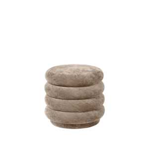 ferm LIVING Asiento puf Puff Round Tela faded velvet 26 beige