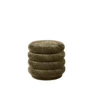 ferm LIVING Asiento puf Puff Round Tela faded velvet 3 forest