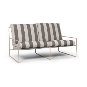 ferm LIVING Sofá de 2 plazas Desert Cash stripe-chocolate