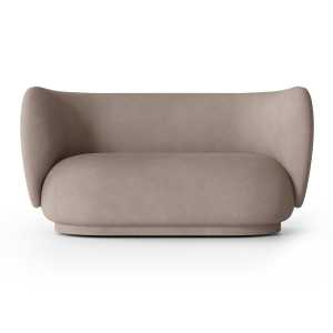 ferm LIVING Sofá de 2 plazas Rico Brushed warm grey