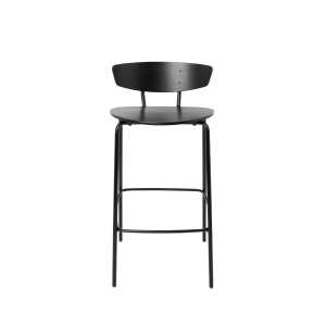 ferm LIVING Taburete de bar bajo Herman negro