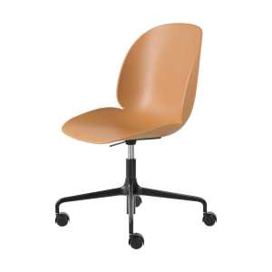 GUBI Silla de oficina Beetle Meeting Chair Amber brown-black